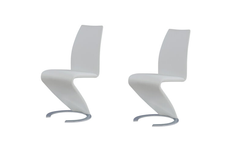 Set of 2 Modern Dining Chairs with Horseshoe Metal Base, Stylish Side Chairs