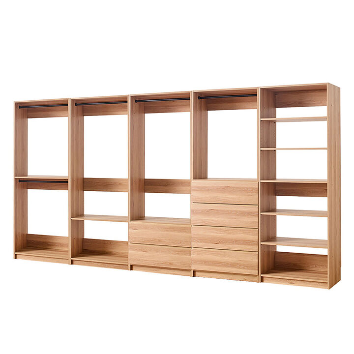 Prosper Oak Freestanding Walk in Wood Closet System