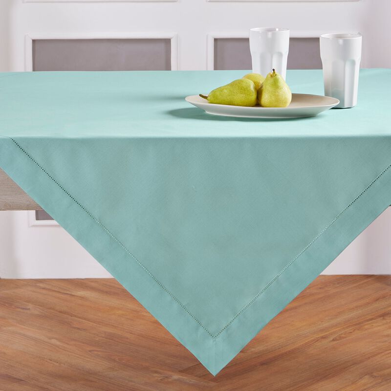 Solino Home Cotton Linen Table Throw - Cotton Linen Hemstitch