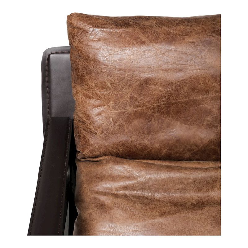 Starlight Canyon Home Mid Century Rustic Armchair Brown Leather with Black Iron Frame image number 4