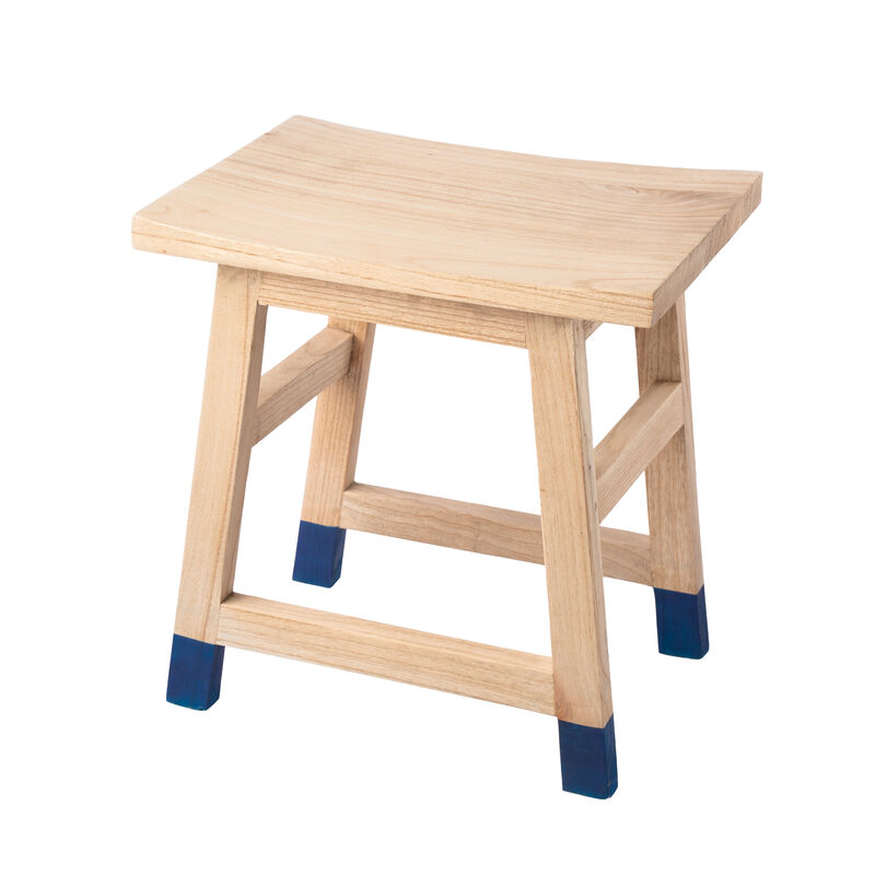 Finesse Classic Casual Handcrafted Solid Mindi Wood Accent Stool with Tipped Legs image number 0