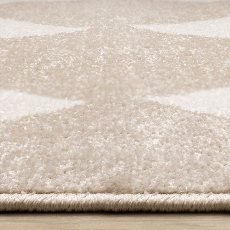 Novelle Home Boho Beige Cream Diamonds 7x10 Area Rug, Soft Indoor Carpet image number 6