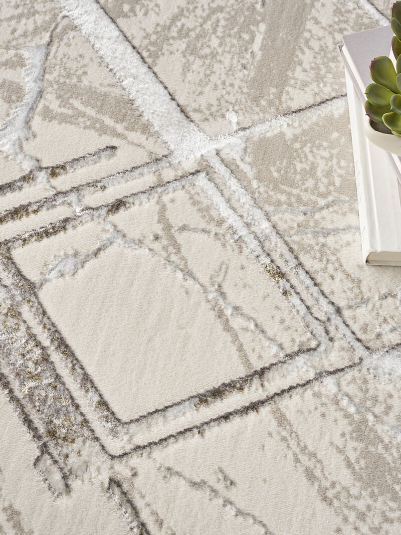 Glitz GLZ02 Ivory/Gray 9' x 12' Rug