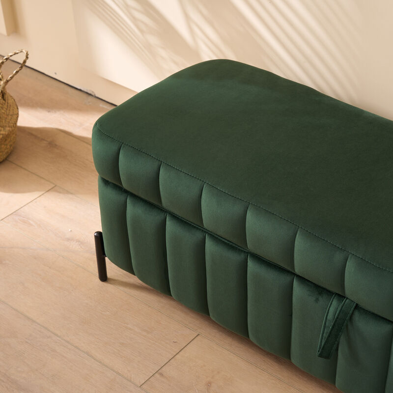 Merax Multi-Functional Velvet Storage Soft Bench