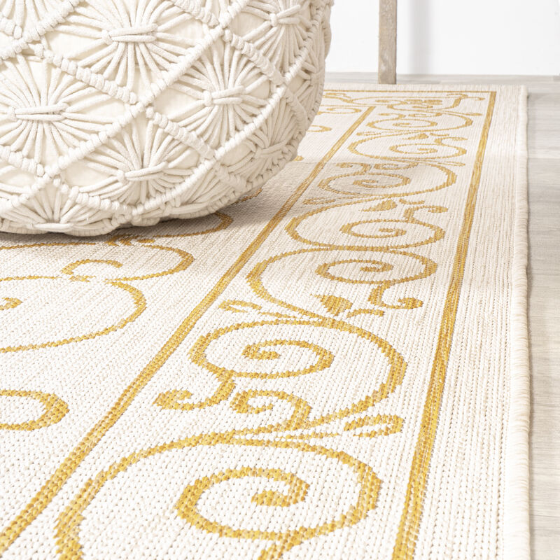 Charleston Vintage Filigree Textured Weave Area Rug