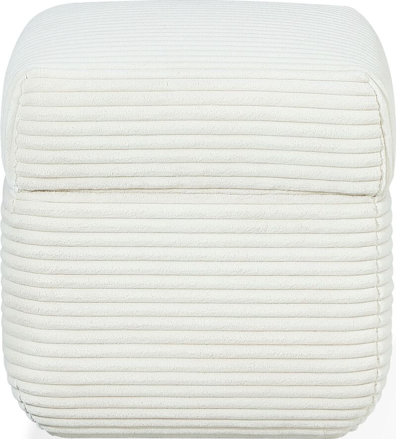 Wisteria Upholstered Storage Ottoman in Frosty Corduroy