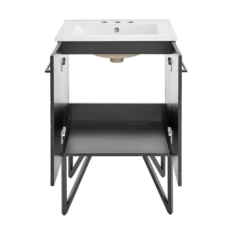 Annecy 24 in. Phantom Black Bathroom Vanity with 3-Hole Ceramic Sink Top image number 4