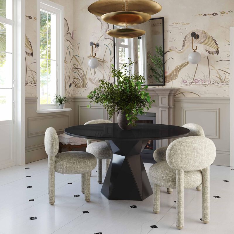 Casafoyer Manu Beige Nubby Performance Fabric Side Chair image number 1