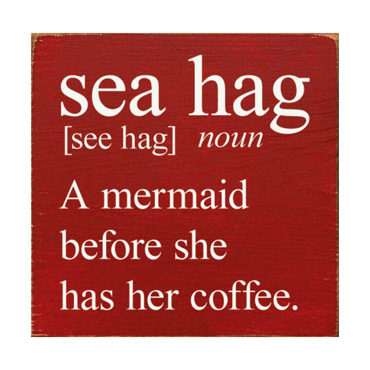 Funny Ocean Theme Wooden Wall Decor Sign for Mermaid Lovers