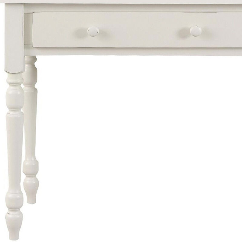 HomeRoots 34" Off White Solid Wood Writing Desk image number 2