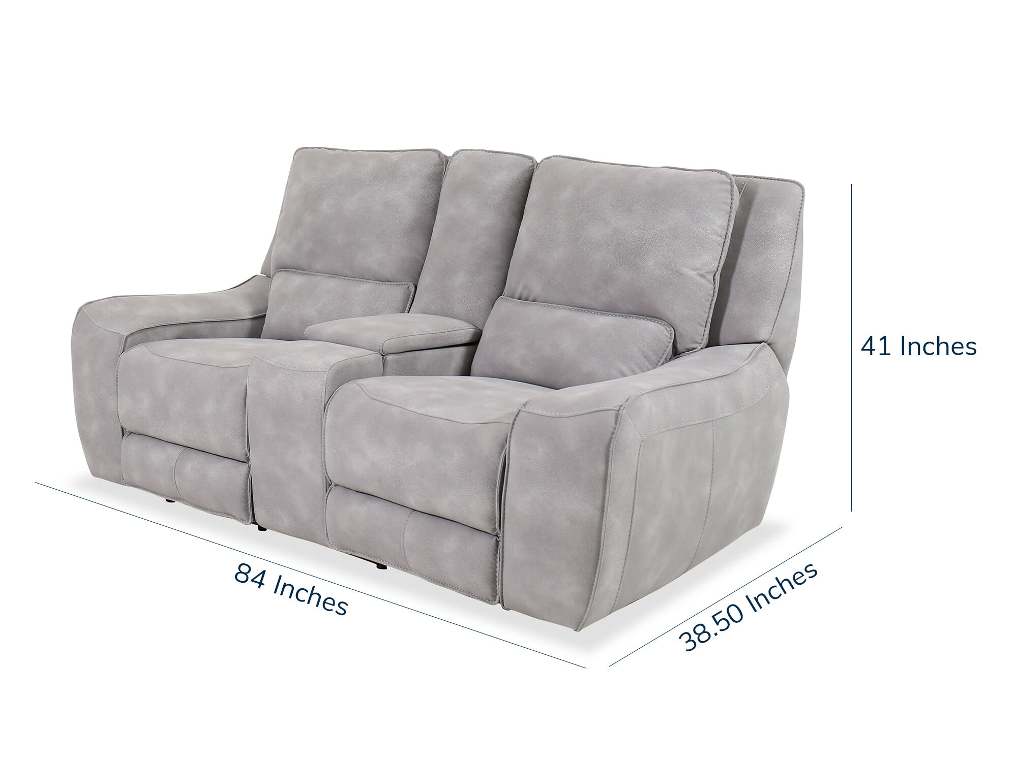 Buffy Zero Gravity Loveseat in Gray | Mathis Home