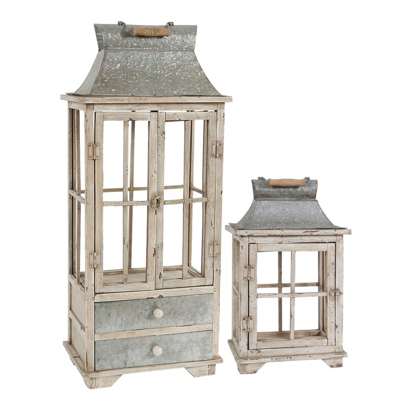 Clihome Wooden Candle Lantern Decorative Lantern Holder Decor for Outdoor, Home Garden Wedding image number 0