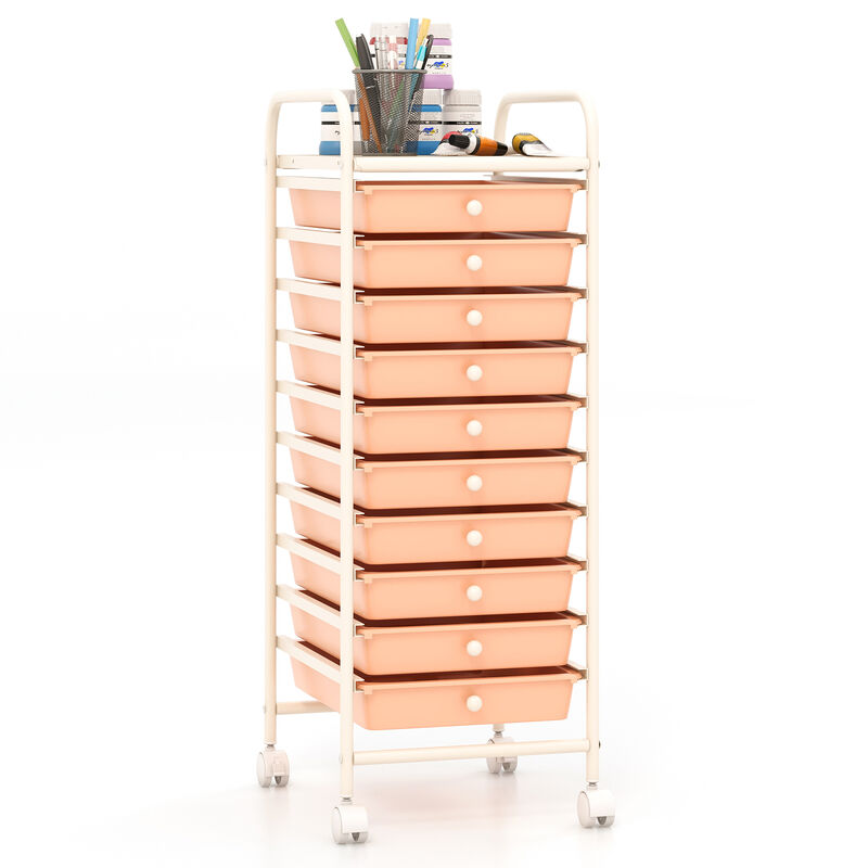 Rolling Cart Organizer with 10 Drawers &ndash; Ideal for Home or Office