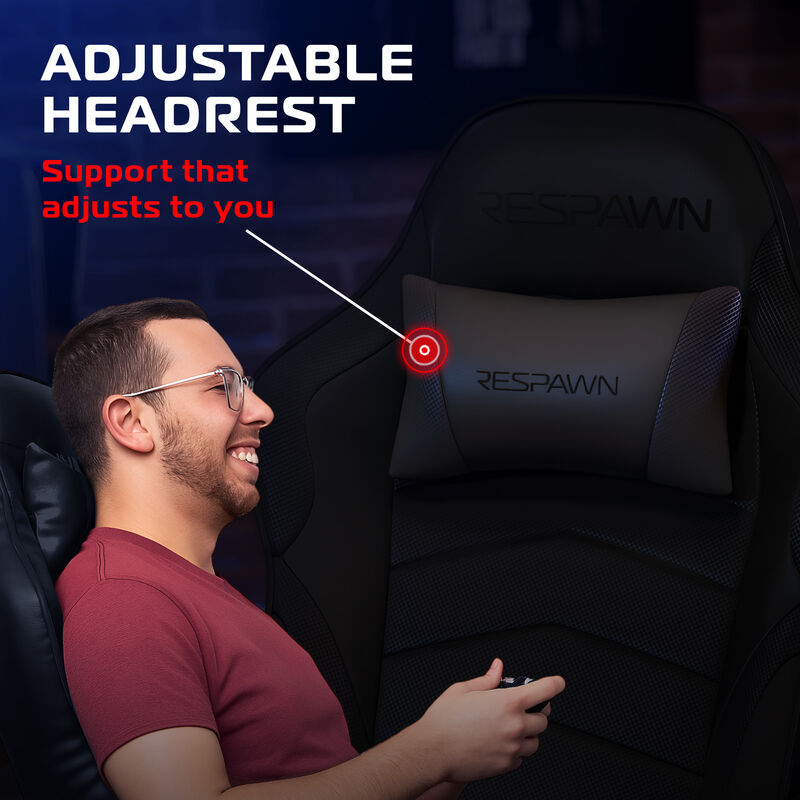 RESPAWN 900 Console Gaming Recliner with Footrest and Lumbar Support - Comfortable Ergonomic Gaming Chair with Headrest, No Wheels, Reclining, Heavy Duty, Racing Style Video Game Chairs