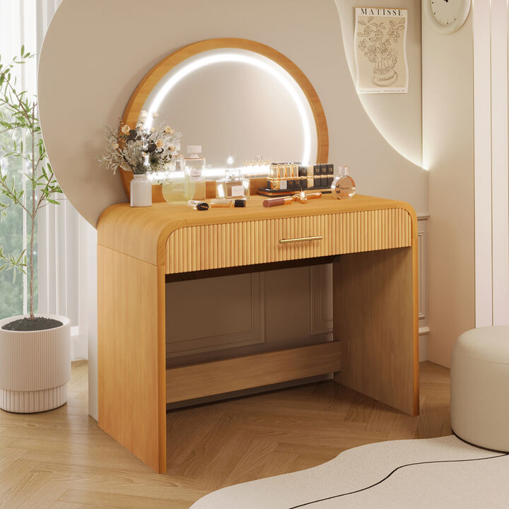 Merax Multi-Functional Curved Edge LED Makeup Vanity Table