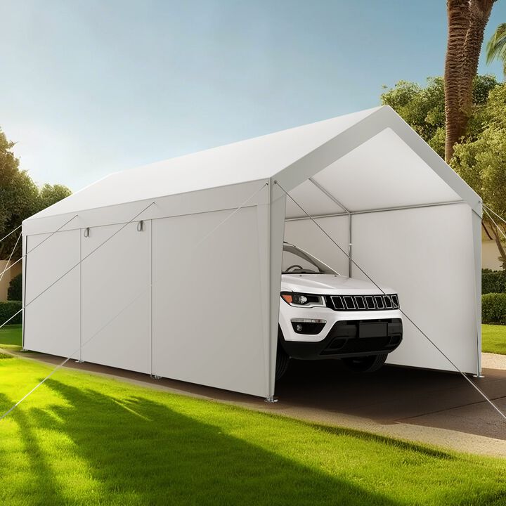 Portable Carport Canopy with Removable Sidewalls UV and Water Resistant Shelter
