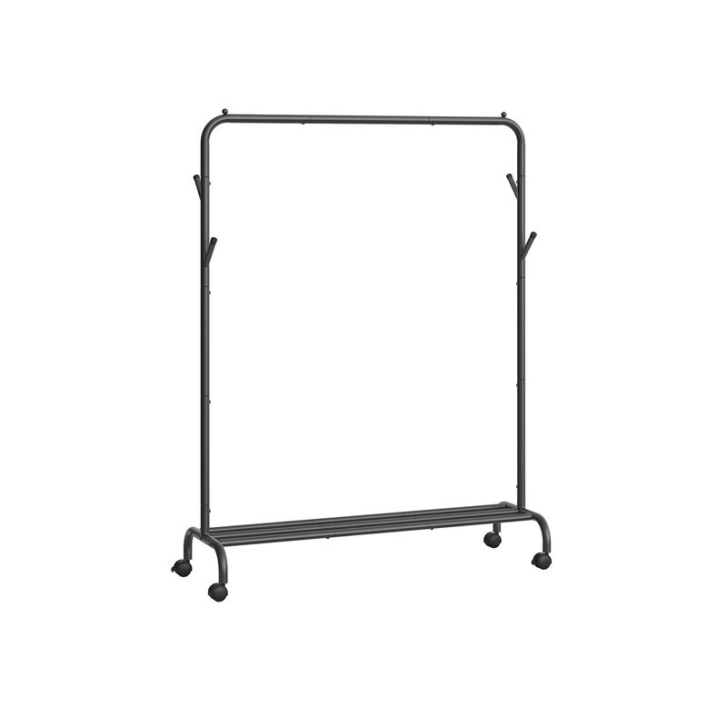 40.7" Wide Single-Rod Clothing Rack with Wheels