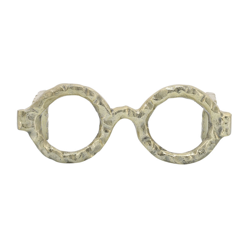 Aluminum Glasses Sculpture, Gold image number 1