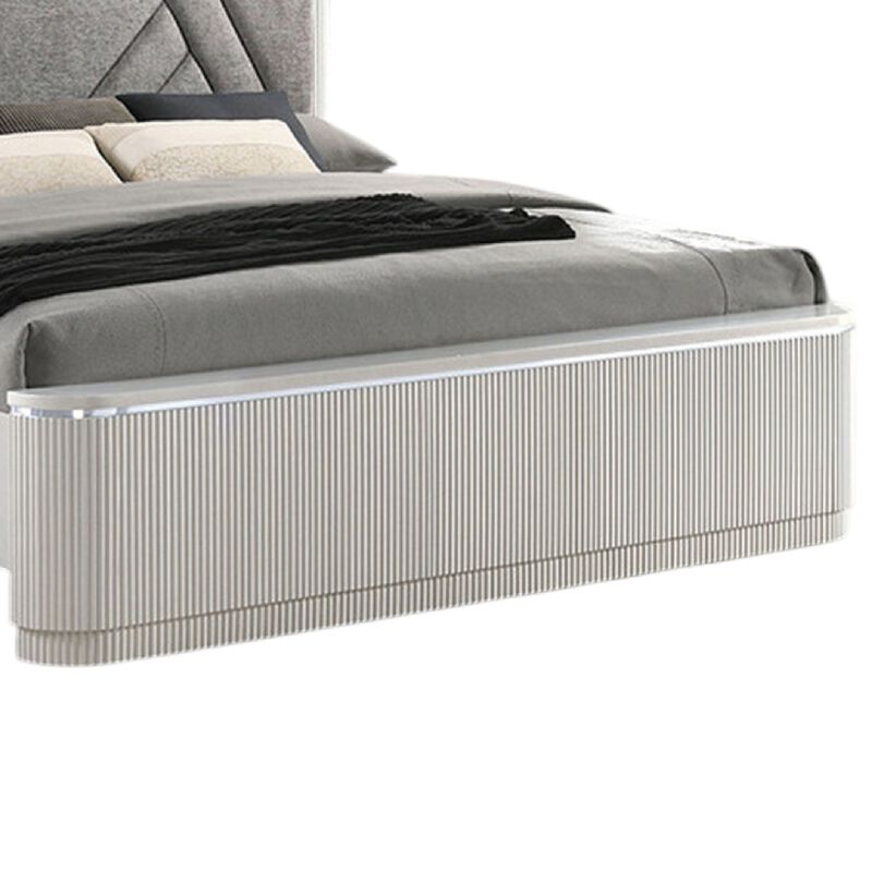 Queen Bedroom Set, Gray, Silver Wood, 2 Piece Set with Nightstand image number 4