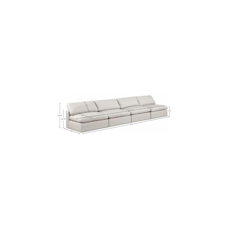 Meridian Furniture Comfy Cream Vegan Leather Modular Sofa