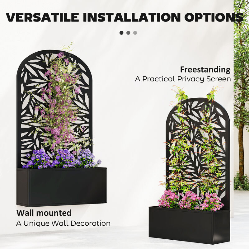 Hivvago Metal Planter Box with Trellis for Garden, Patio, or Balcony image number 4