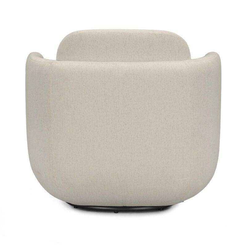 TOV Furniture Wolfie Cream Chenille Swivel Chair image number 3
