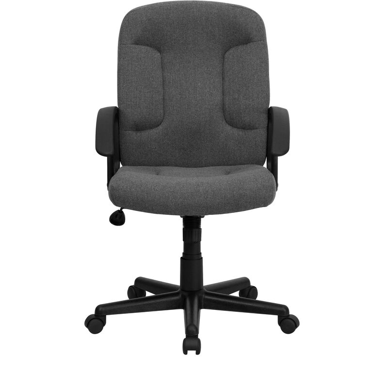 Garver Mid-Back Fabric Executive Swivel Office Chair with Nylon Arms image number 7