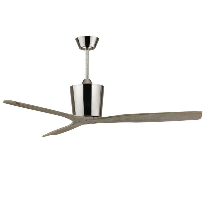 54 in. Brushed Nickel Solid Wood Blades 6-Speed Ceiling Fan with Remote without Light