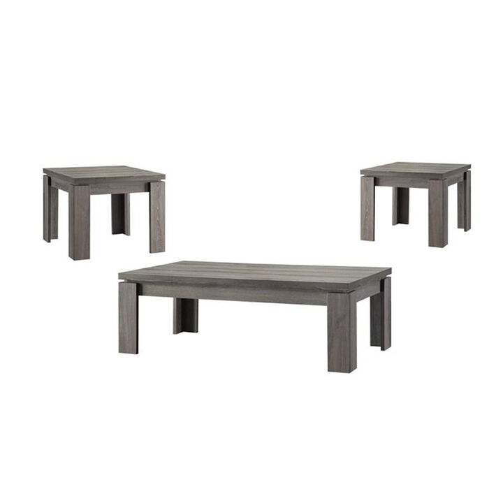 Enormous 3 piece weathered Gray occasional Table set - Benzara