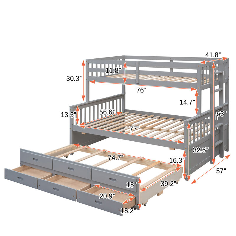 Merax Separable Bunk Bed with Storage Drawers