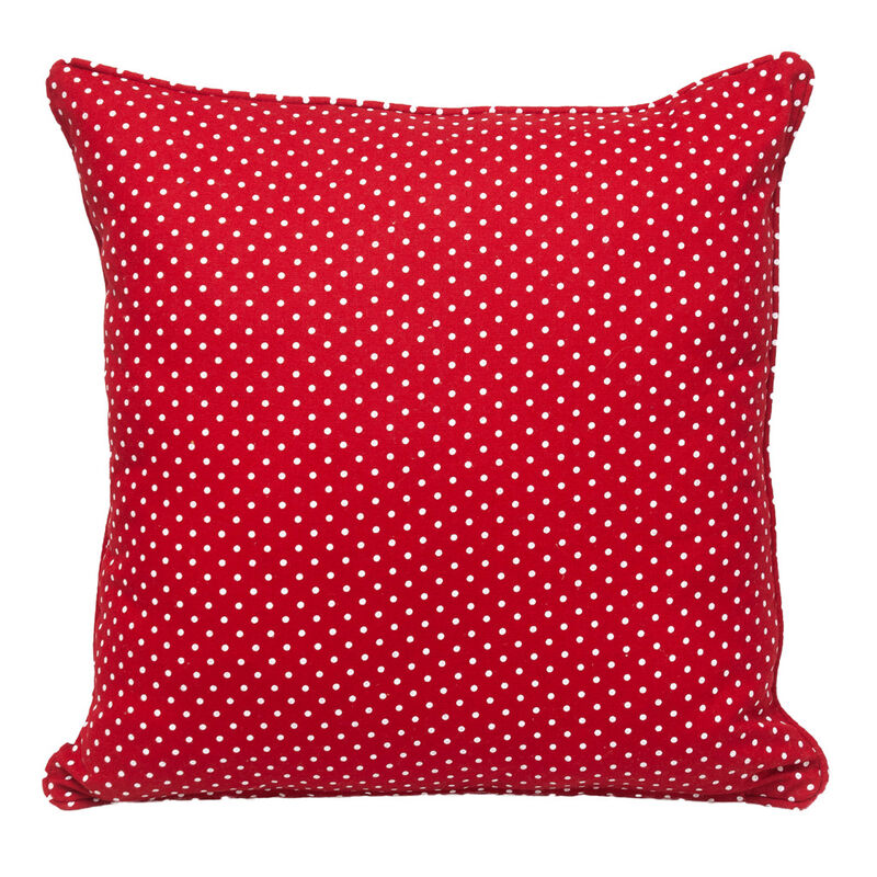 HomeRoots 18" Red and White Cotton Reversible Throw Pillow image number 0