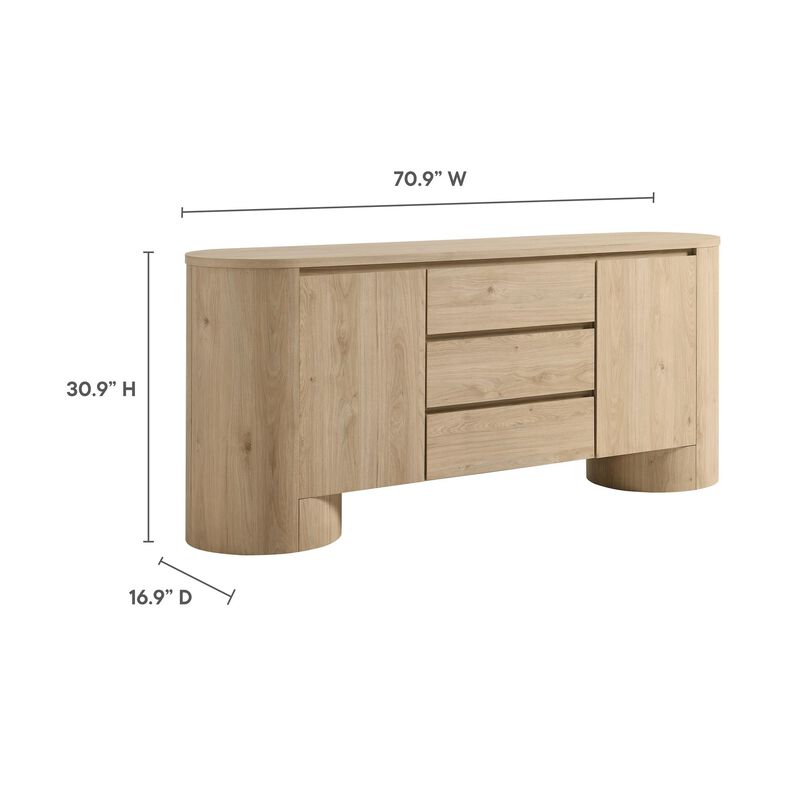 Duval 71" Rounded Sideboard Storage Cabinet image number 2