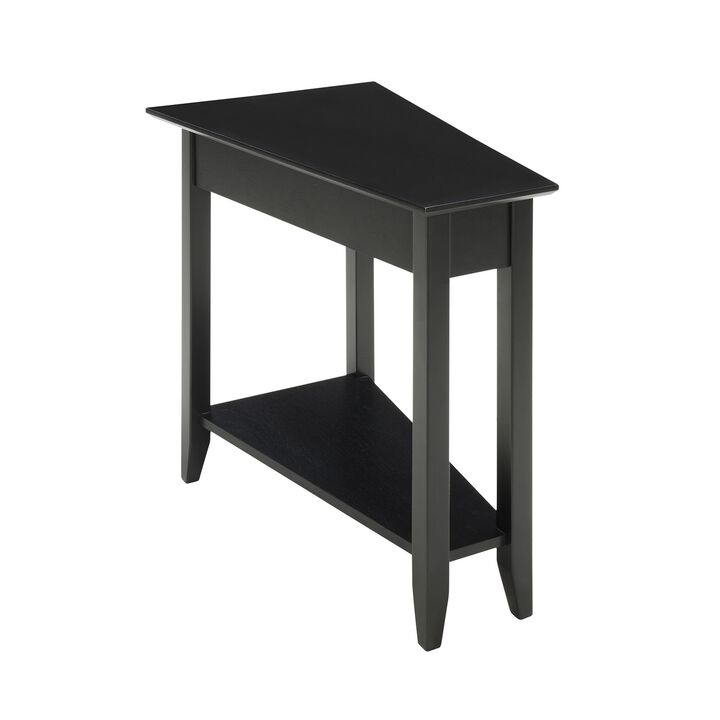 Convenience Concepts American Heritage Wedge End Table with Shelf, 24"L x 16"W x 24"H, Black