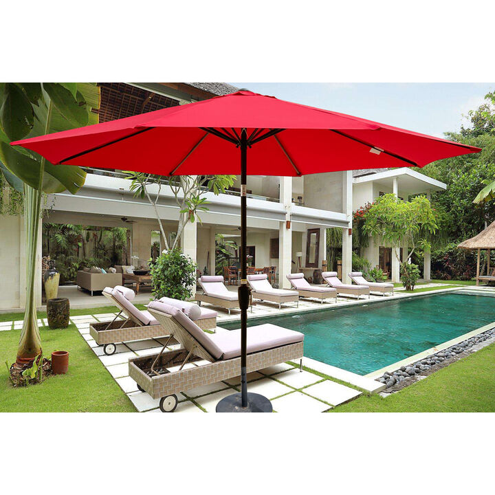 Streamdale 10FT Outdoor Patio Umbrella, Red, Tilt, Crank