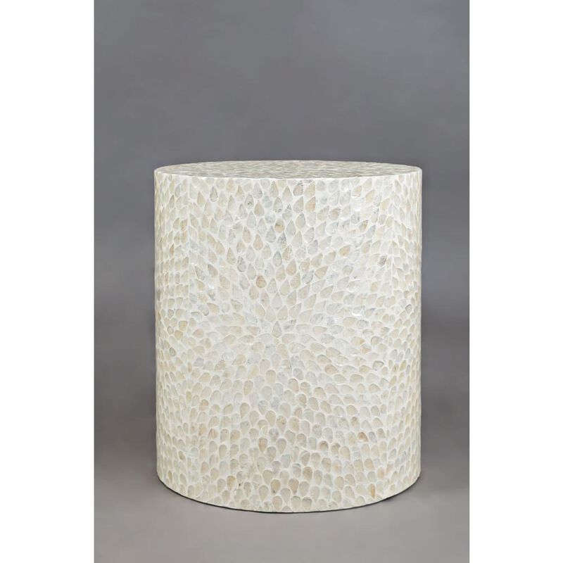 Jofran Round Terrazzo Handcrafted Capiz Shell Accent Table image number 1