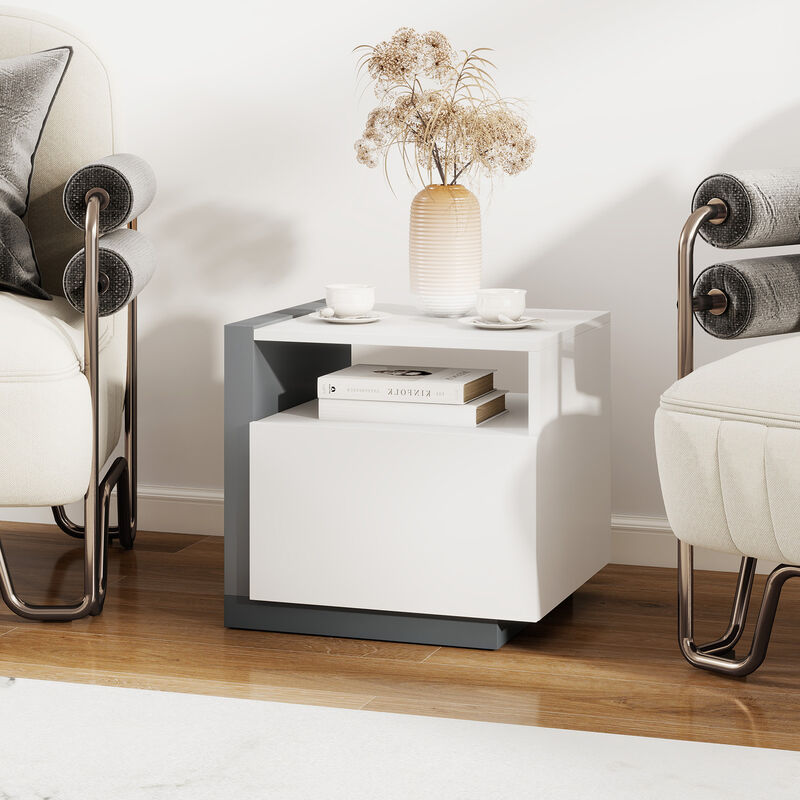 Modern Bedroom Nightstand with Functional Drawer and Minimalist Style