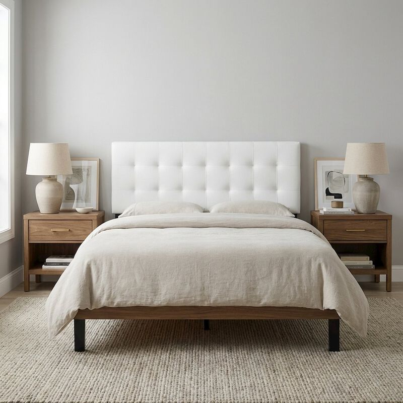 Upholstered Vinyl Full Headboard with Smooth Finish and Durable Design image number 3