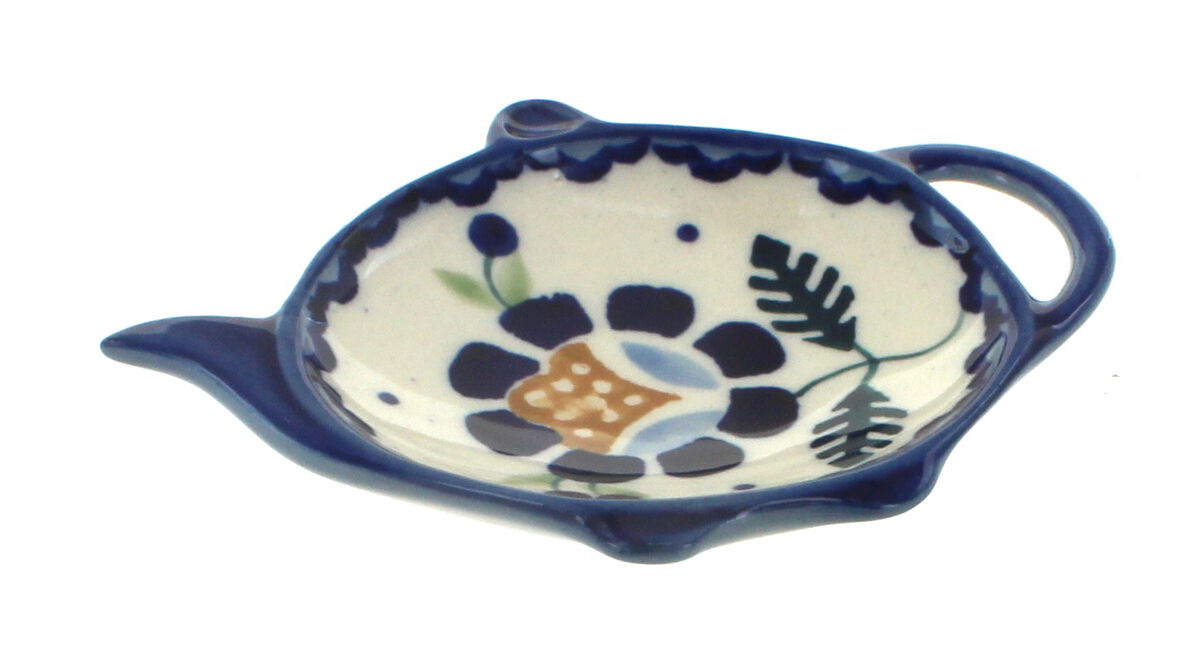 Blue Rose Polish Pottery Halsey Teabag Holder