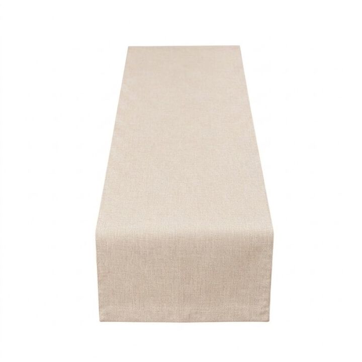 Farmhouse Rustic Faux Linen Water-Resistant Table Runner for Dining & Home Decor