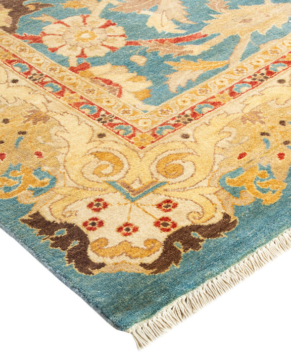 Eclectic, One-of-a-Kind Hand-Knotted Area Rug  - Light Blue, 9' 0" x 11' 10"