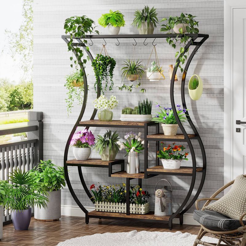 Tribesigns Vase-Shaped Plant Stand 6-Tier Plant Display Rack image number 1