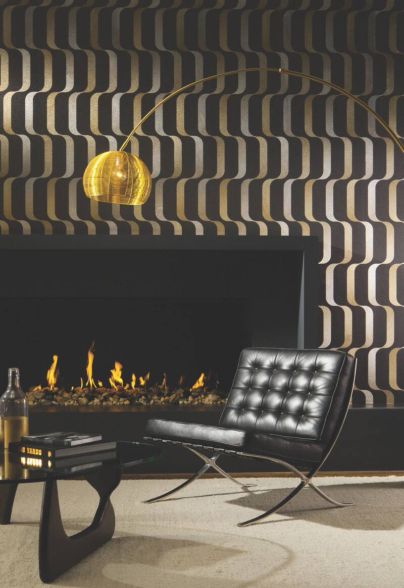 Ribbon Black Wallpaper (Set of 2) image number 1