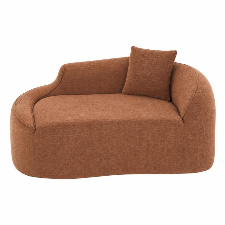 GOODSILO Curved Indoor Chaise Lounge Chair Modern Deep Seating Sleeper Sofa with Throw Pillow for Living Room Bedroom Apartment Small Spaces