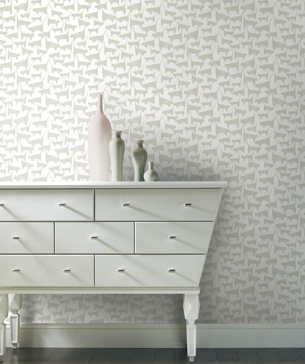 Cat Tails Beige Peel & Stick Wallpaper