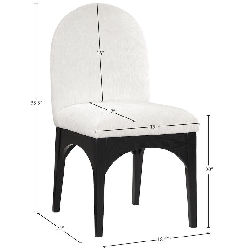 Meridian Furniture Waldorf Cream Chenille Fabric Dining Chair