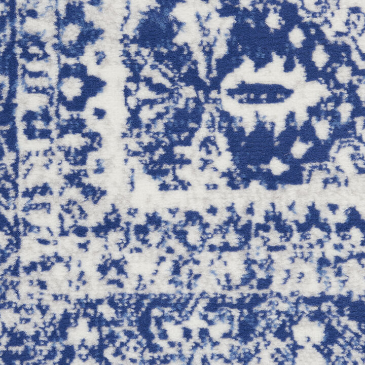 HomeRoots Geometric Distressed Non Skid Runner Rug