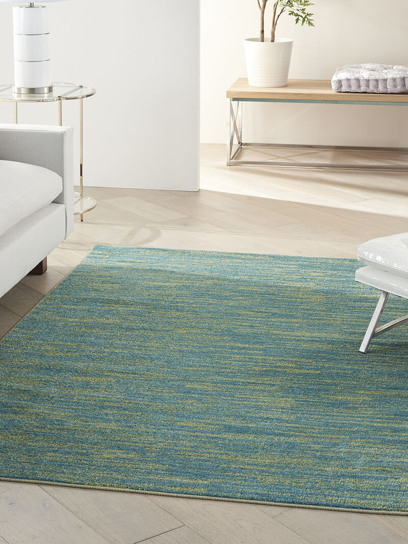 Nourison Essentials NRE01 Blue/Green 5' x 7' Rug image number 7