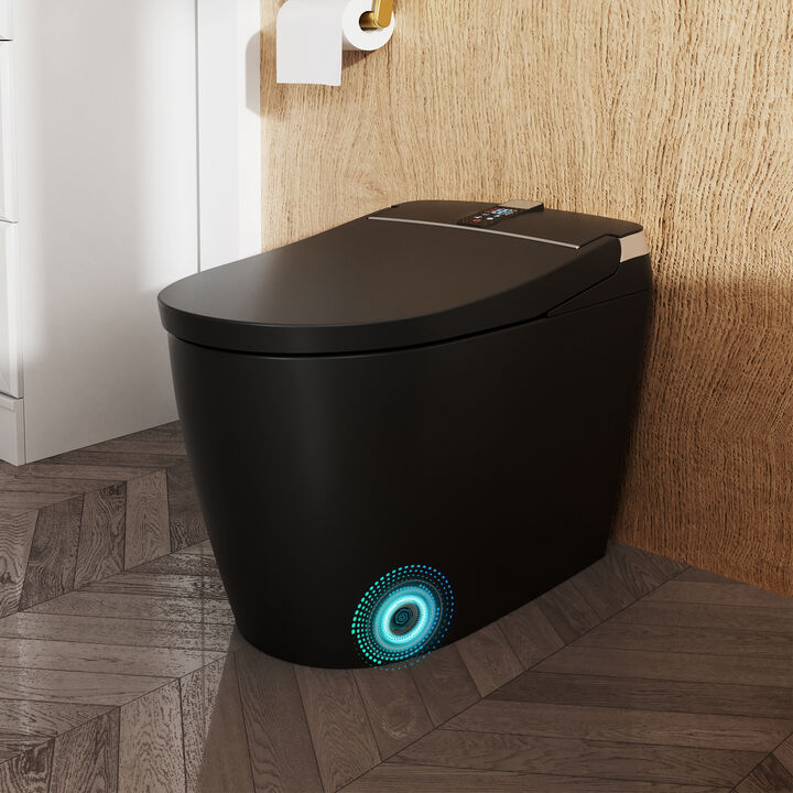 Smart Toilet with Multi Wash Modes, Warm Dryer, Remote and Side Controls, and Instant Heating