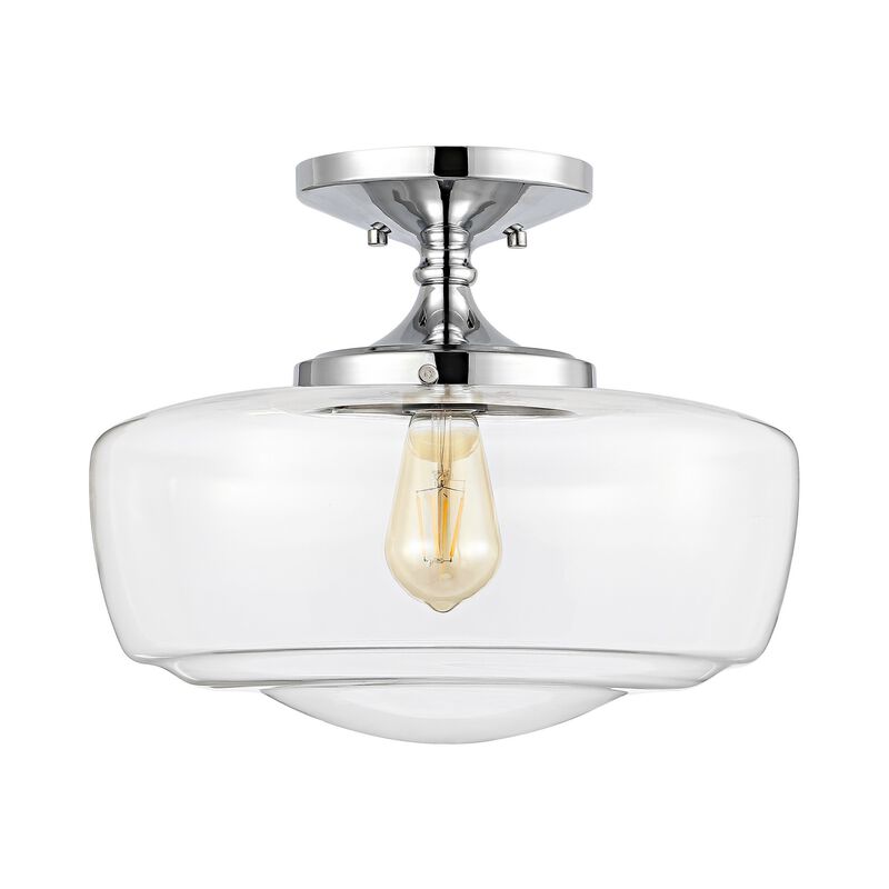 Marfa Glass/Iron Farmhouse Modern LED Flush Mount