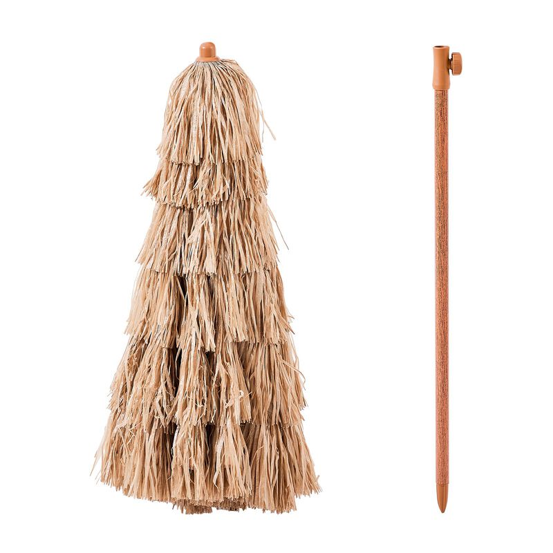Thatched Patio Umbrella with Tilt, Hawaiian Style Beach Parasol for Pool & Garden image number 8